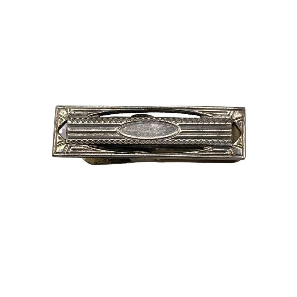 WEH CO Walter E. Hayward Gold‎ Tone Men’s Bar Pin blank monogram Mini Vintage
